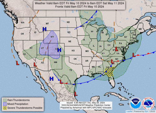 Day 2 US Weather Map